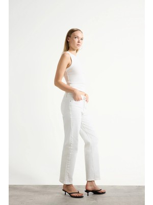DeFacto Comfort Straight Orta Bel Boru Paça Jean Pantolon F6174AX26SM