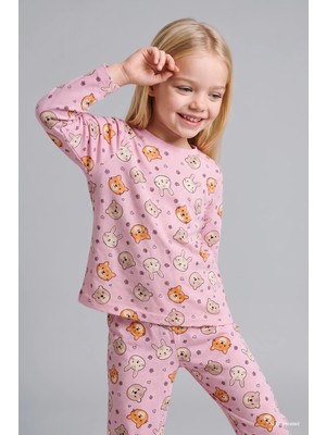 DeFacto %100 Pamuk Desenli 2'li Pijama Takımı Kız Bebek I3902A526AU