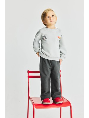DeFacto %100 Pamuk Hot Wheels Lisanslı Baskılı Bisiklet Yaka Basic Sweatshirt ve Jogger Eşofman Altı 2'li Takım Erkek Bebek I0151A526WN