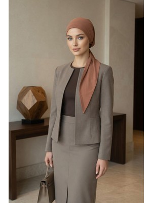 Aisha's Design Bağlamalı Krep Bone TÜRBAN,B-101