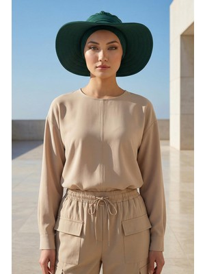 Aisha's Design Çıkarılabilir Arkası Fiyonklu Şapkalı Bone TÜRBAN,S-4A