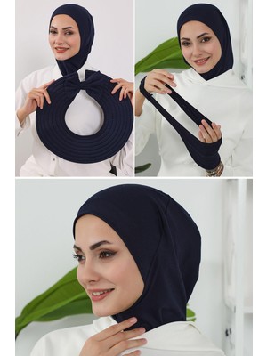 Aisha's Design 3'lü Tak-Çık Bone,siperlik ve Şapka Seti Tesettür,st-1p