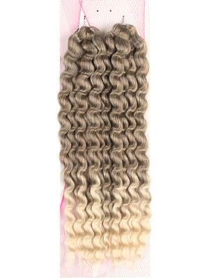 Akıllı Bayi Nice Bulk Afro Su Dalgası Saç - Küllü Kahve / Platin Ombreli