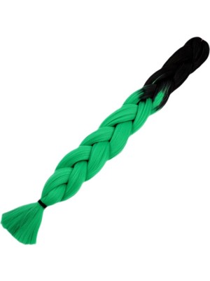Akıllı Bayi Afrika Örgülük Sentetik Ombreli Saç 100 Gr. - Siyah / Zümrüt Yeşili