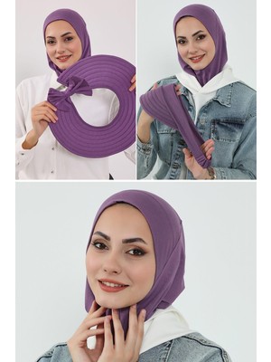 Aisha's Design 3'lü Tak-Çık Bone,siperlik ve Şapka Seti Tesettür,st-1p