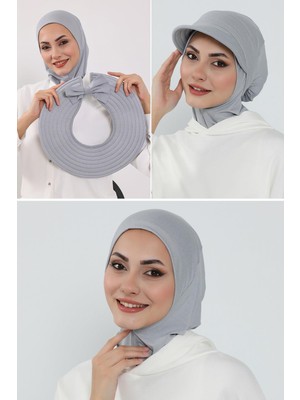 Aisha's Design 3'lü Tak-Çık Bone,siperlik ve Şapka Seti Tesettür,st-1p