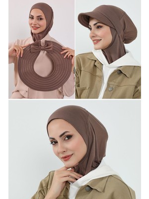 Aisha's Design 3'lü Tak-Çık Bone,siperlik ve Şapka Seti Tesettür,st-1p