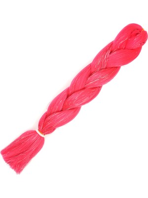 Akıllı Bayi Simli Koyu Pembe Örgülük Saç 100 Gr.