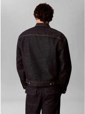 Calvin Klein Erkek Lacivert Calvin Klein Pltd Iconıc Indıgo C, 46E Lacivert Erkek Kot Ceket