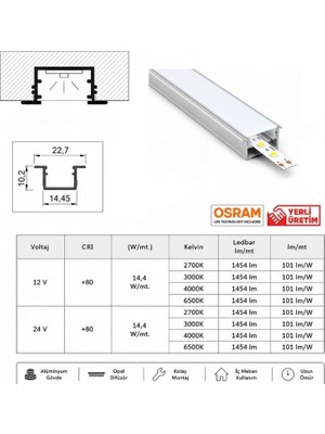 Arge Led Mutfak Dolabı ve Tezgah Altı Gömme LED Armatür 12V