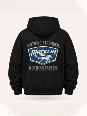 Macklin Unısex Kadın Erkek Oversize Nothing Stronger Tasarım Baskılı Kapüşonlu Sweatshirt Hoodie