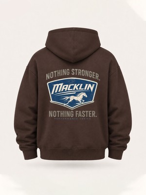 Macklin Unısex Kadın Erkek Oversize Nothing Stronger Tasarım Baskılı Kapüşonlu Sweatshirt Hoodie