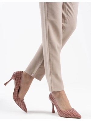 Fantastik Store Kadın Somon Kroko Rugan Stiletto TR08MS10B