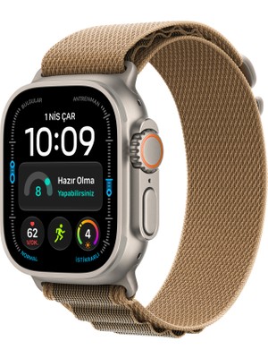 Apple Watch Ultra 4 Gps + Cellular, 49 mm Natürel Titanyum Kasa ve Çöl Rengi Alpine Loop - Büyük Boy