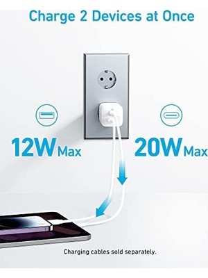 TeknoKapsül 323 Usb-C & Usb-A Şarj Cihazı 33W, Powerdelivery, Activeshield Güvenlik Sistemi,%45 Daha Küçük