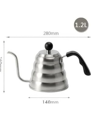 TeknoKapsül 1,2 L Çelik Barista Filtre Kahve Demleme Ibriği Drip Kettle CIN372