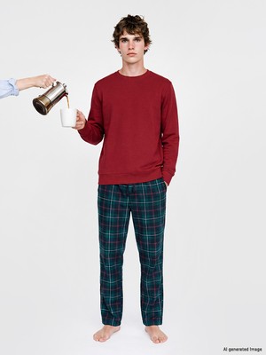 Lcw Lc Waıkıkı Yeşil Regular Fit Ekose Erkek Pijama Takımı