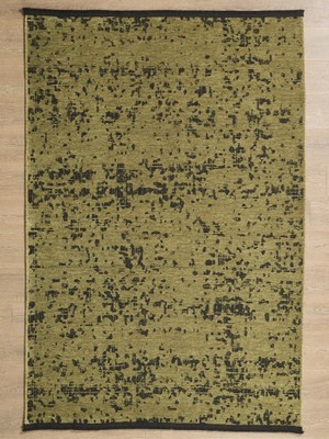 Adalizza Bohem Tarz Geometrik Desenli Pamuk Taban Yeşil Renk Şönil Kilim