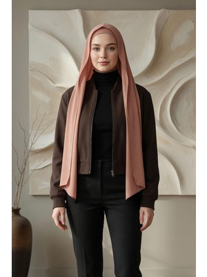 Aishas Design Krep Şal & Penye Bone Ikili Takım,ps-56