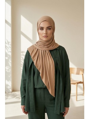 Aisha's Design Nefes Alan, Esnek, Günlük Konforlu Kaymaz Penye Üçgen Eşarp,b-41