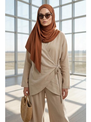 Aisha's Design Nefes Alan, Esnek, Günlük Konforlu Kaymaz Penye Üçgen Eşarp,b-41