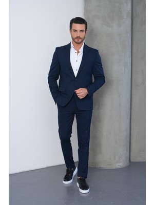 Gustman Moda Lacivert Slim Fit Erkek Takım Elbise