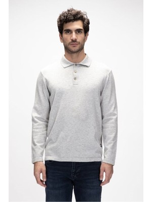 Bad Bear Erkek Gri Sweatshirt Polo Yaka  Graymelange Kuger Polo 25.02.22.004-C19