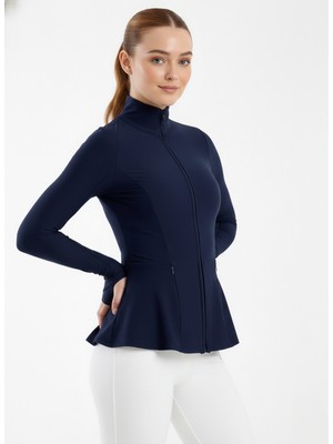 Maimoda Kadın Peplum Kesim Spor Ceket Parmak Geçirmeli -Tesettür Uyumlu