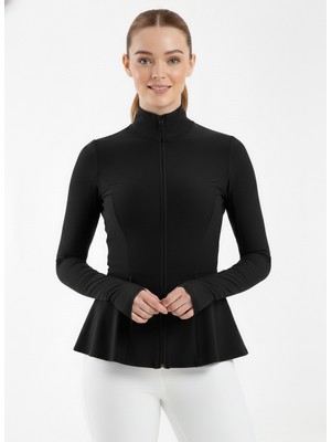 Maimoda Kadın Peplum Kesim Spor Ceket Parmak Geçirmeli -Tesettür Uyumlu