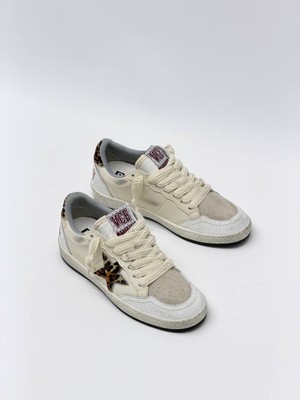 Golden Goose Women Ballstar  Beyaz-Leopar