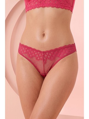 Loya Fuşya Pinki Dantel V Slip