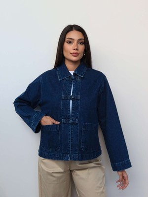Esra Helvacı Ilmek Düğmeli Denim Ceket