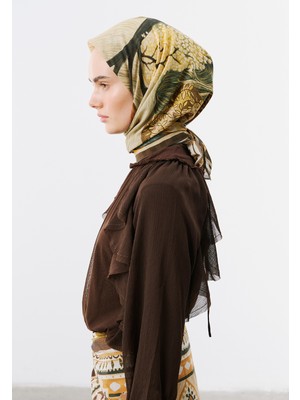 Fresh Scarfs Deep Forest Desen Vual Eşarp Kahve