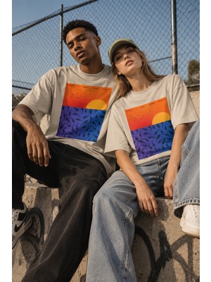 Leftist Imagıne A World Wıthout Capıtalısm Baskılı Unisex Oversize Tişört | Leftıst