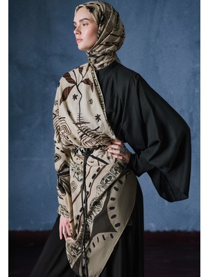 Fresh Scarfs Abstract Harmony Desen Vual Eşarp Siyah