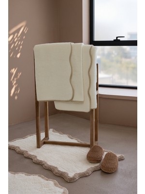 İrya Scallop %100 Pamuk Havlu 2/80X150 cm Ecru+Desert Sand