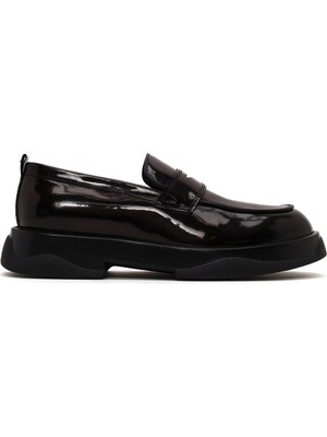 Derimod Erkek Bordo Kalın Tabanlı Deri Loafer WM730006DA