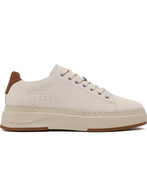 Derimod Erkek Beyaz Bağcıklı Kalın Tabanlı Deri Sneaker WM740010DF