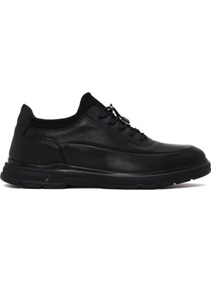 Derimod Erkek Siyah Bağcıklı Deri Casual Sneaker WM790009DF