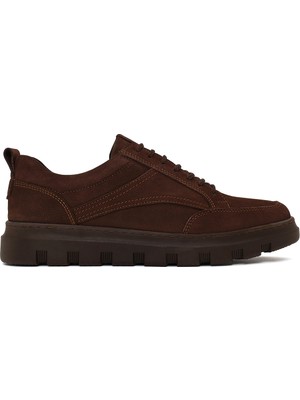 Derimod Erkek Kahverengi Bağcıklı Nubuk Deri Casual Sneaker WM828003DN