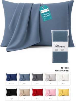 Vionel Home Pamuklu 2'li Yastık Kılıfı 50X70 cm – 10 Farklı Renk Seçeneği - İndigo