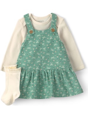 Carter's Kız Bebek Salopet Set 3 Ay-24 Ay Yeşil