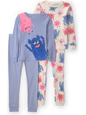 Carter's Kız Çocuk 4'lü Pijama Set 6 Yaş-8 Yaş Çok Renkli