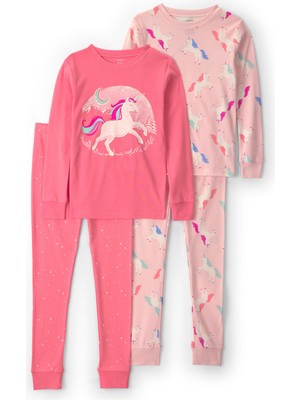 Carter's Kız Çocuk 4'lü Pijama Set 6 Yaş-8 Yaş Çok Renkli