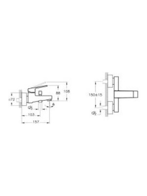 VitrA Artema Minimax Square A4352036 Banyo Bataryası, Mat Siyah