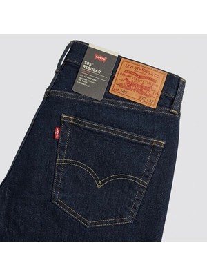 Levi's 505® Regular Fit Likralı Esnek Kumaş Klasik Erkek Jean Pantolon--Düz Lacivert--