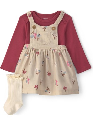 Carter's Kız Bebek Salopet Set 3 Ay-24 Ay Çok Renkli