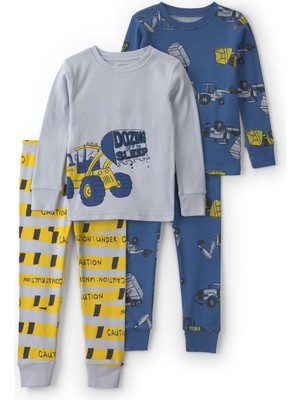 Carter's Erkek Bebek 4'lü Pijama Set 12 Ay-24 Ay Mavi