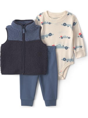Carter's Erkek Bebek Yelekli Set 3 Ay-24 Ay Mavi