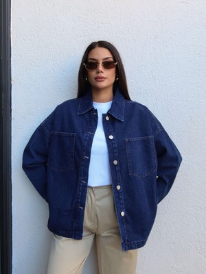 Esra Helvacı Oversize Denim Gömlek Ceket